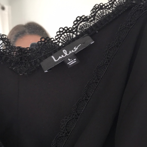 Lulus Black Scalloped Dress - Picture 3 of 3